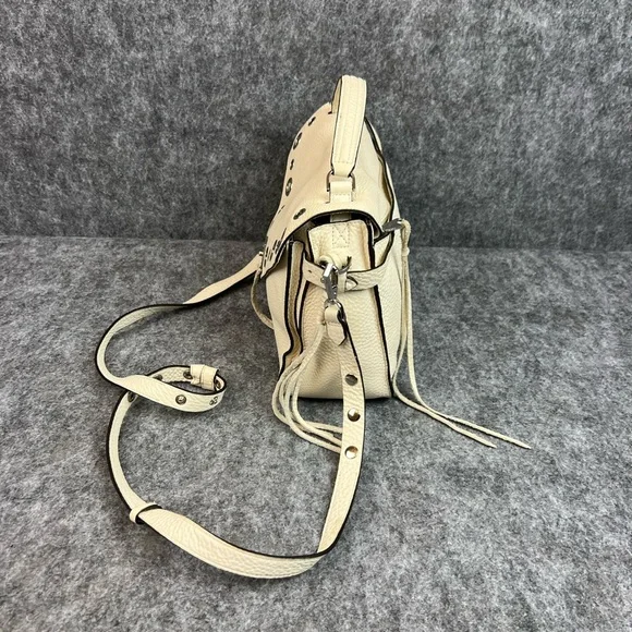 Rebecca Minkoff Cream Crossbody Bag with Silver Details - Picture 8 of 13